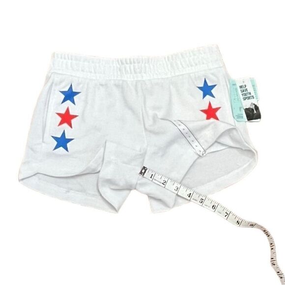 DSG Youth Girls' Fleece Shorts Pure White Star Stripe, Size YL, NWT - Picture 11 of 11